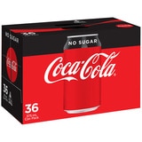 Coca cola no sugar 36 x 375ml