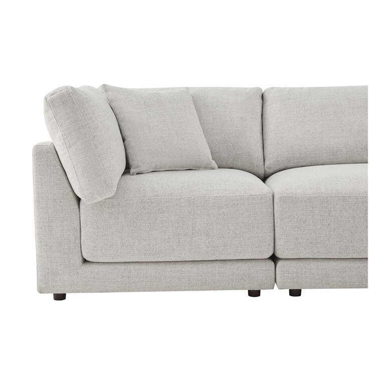 Aiden & Ivy 4 Piece Fabric Modular Sofa With 2 Pillows