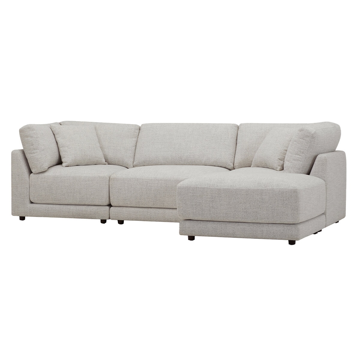 Aiden & Ivy 4 Piece Fabric Modular Sofa With 2 Pillows