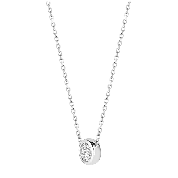 0.50ctw RBC Bezel Set Diamond Slide Pendant