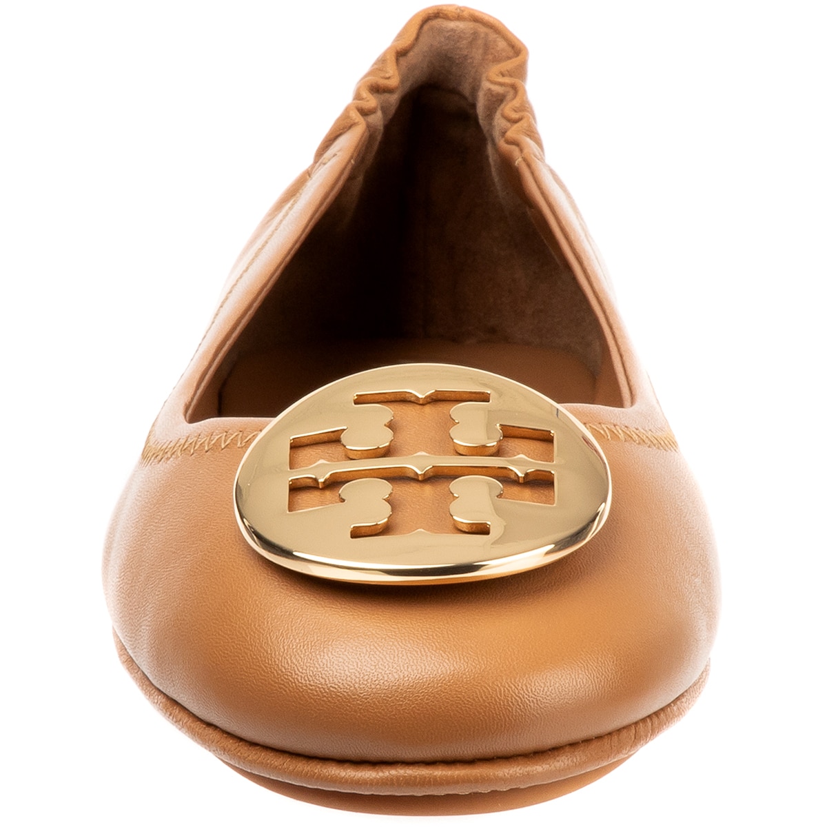 Tory Burch Minnie Travel Logo Ballerina Flats - Tan Gold