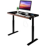 airLIFT Glass Top Electric Height-Adjustable Standing Desk Black