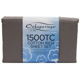 Onkaparinga Cotton Rich 1500TC Sheet Set Queen 4 Piece Grey