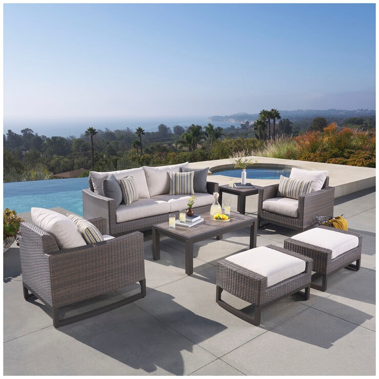 Milea 7 Piece Outdoor Seating Set Brown
