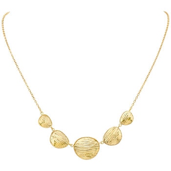 18KT Yellow Gold Graduated Nugget Necklace