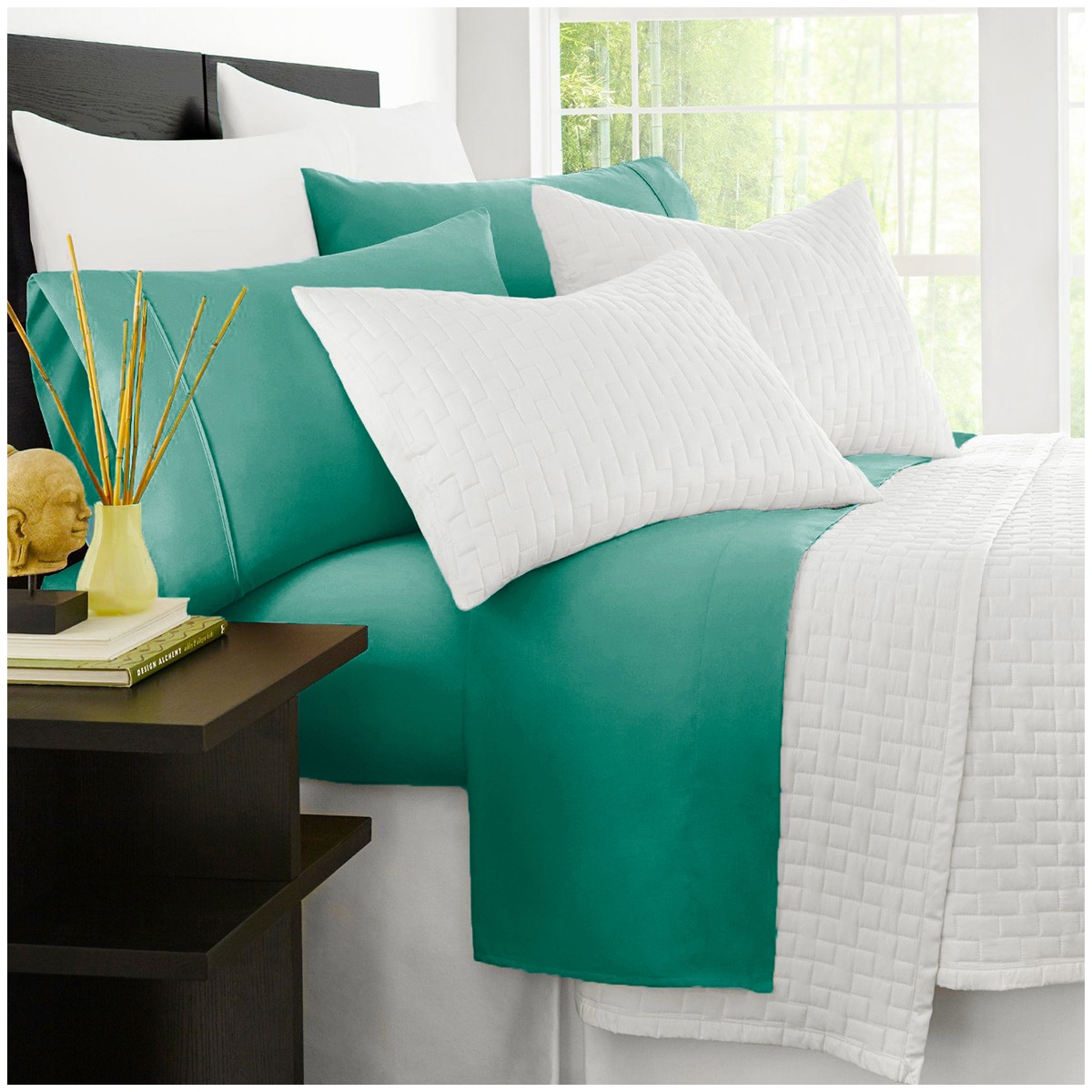 Kingtex Bamboo Cooling 2000TC Sheet Set Double - Teal