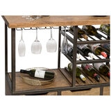 Wine Stash Wooden Bar Cart with Wine Storage