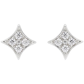 18KT White Gold 0.25ctw Diamond Cushion Shape Earrings