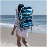 Tommy Bahama 5 position Aluminum Backpack Beach Chair 2 Pack Blue & Green Strip