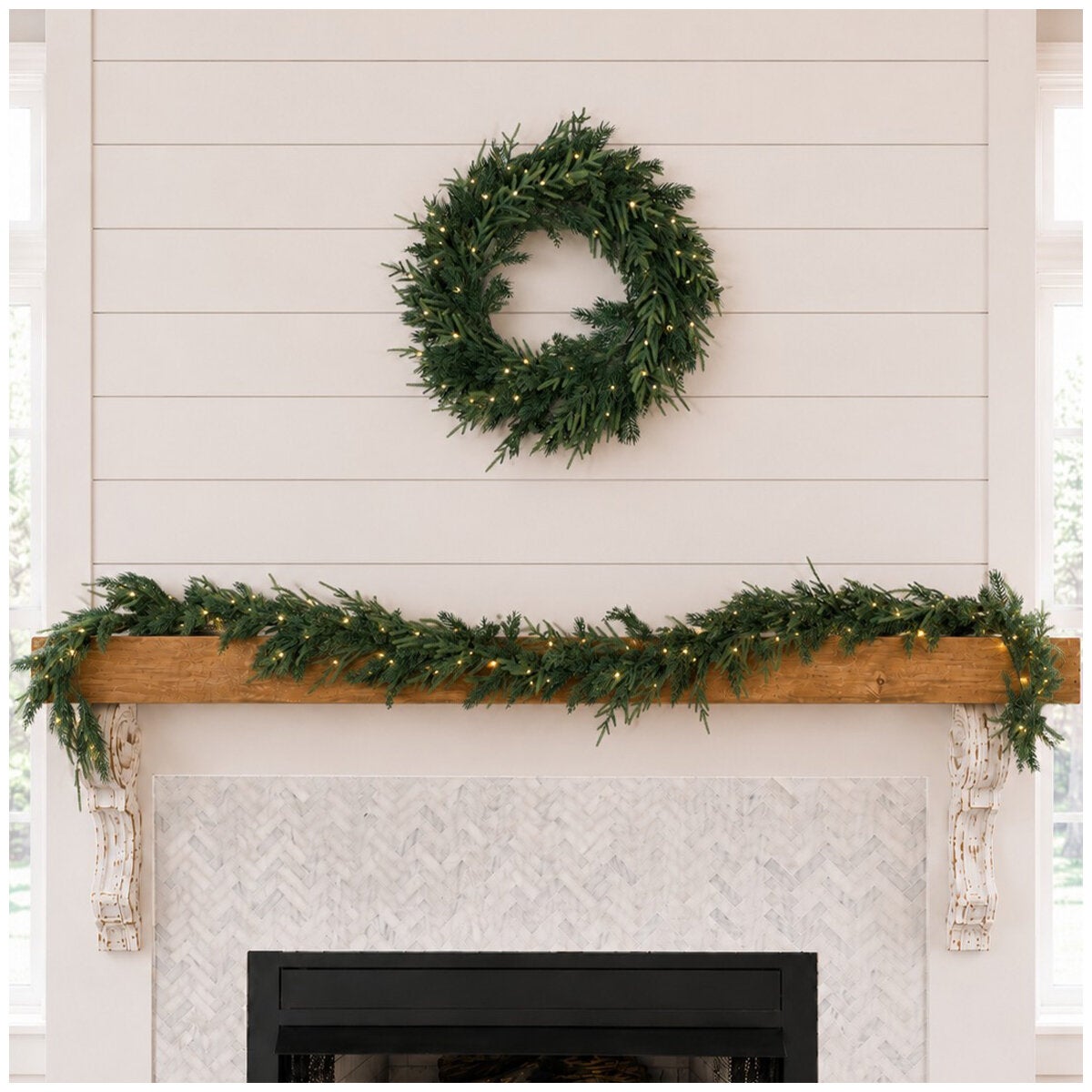 Norfolk Mixed Garland With LED Lights 2.7M