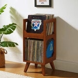 Crosley Asheville Small Vinyl Storage Stand Walnut