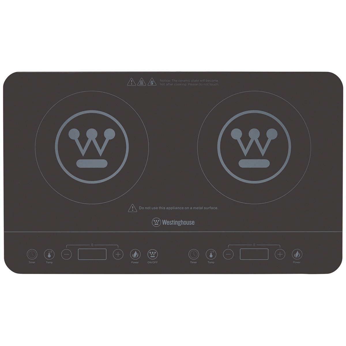 Westinghouse Twin Induction Cooker - 2400W, Black