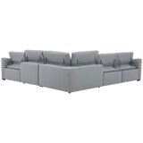 Kuka 5-Piece Power Fabric Sectional With 3 Power Recliner Grey