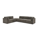 Thomasville 6PC Fabric Modular Sectional with Ottoman Grey