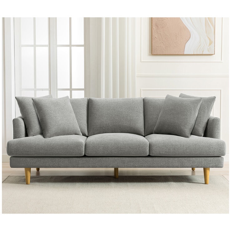 Crown Fabric Sofa Light Grey Crown Fabric Sofa Light Grey