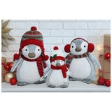 Plush Penguin Sitter Set Of 3