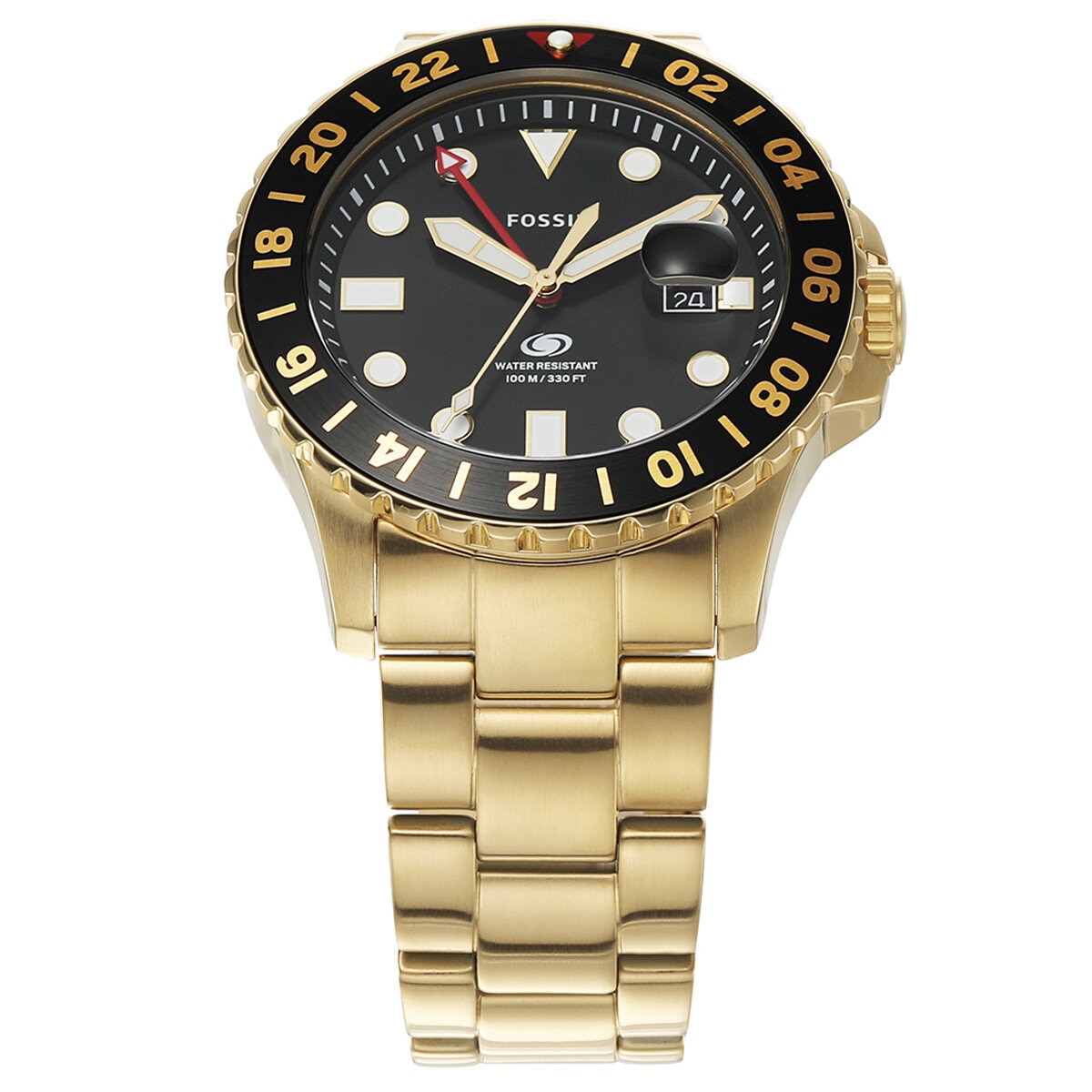 Fossil Blue GMT Gold-Tone Stainless Steel Men's Watch FS5900