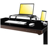 Seville Classics airLIFT Tempered Glass Monitor Riser Black