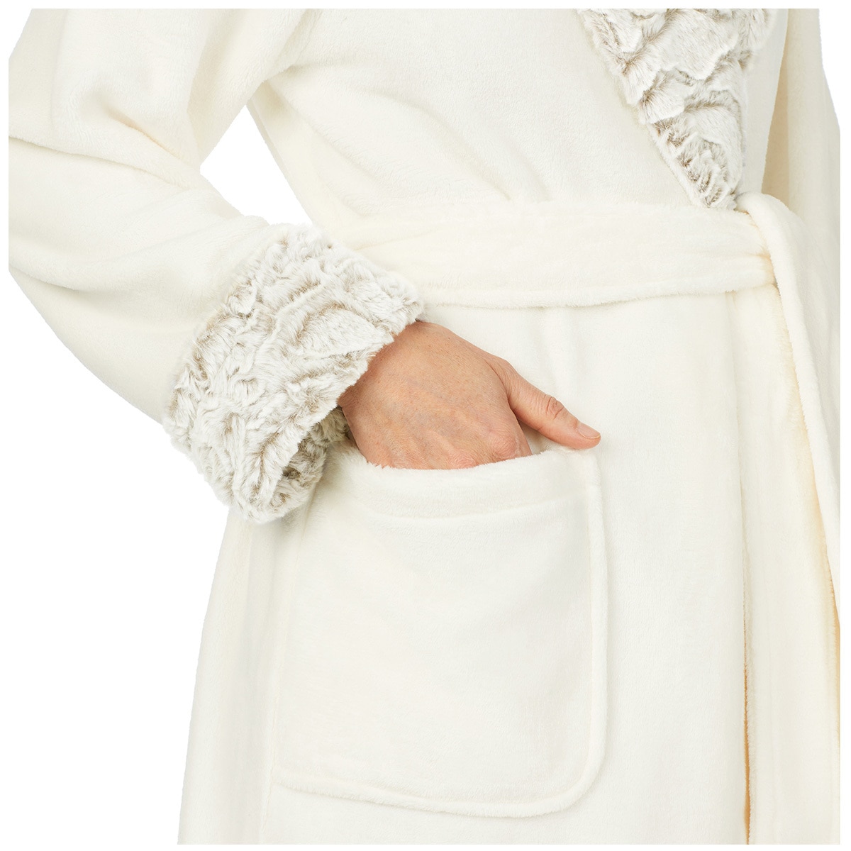 Carole Hochman Women's Plush Robe - Ivory