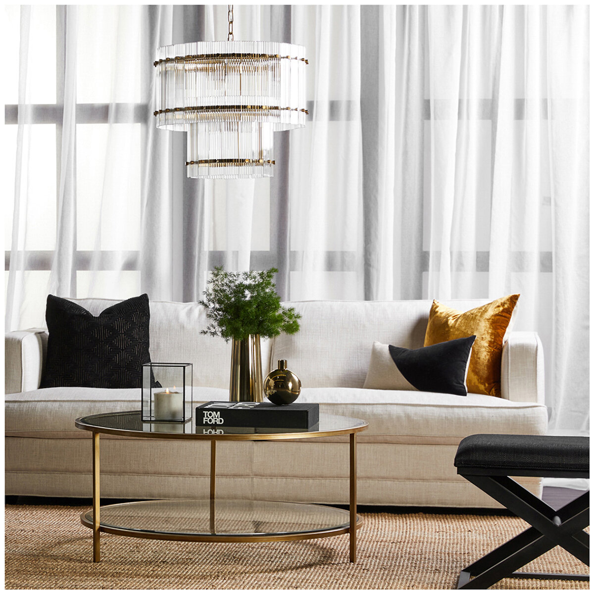 CAFE LIGHTING & LIVING Cocktail Glass Round Coffee Table