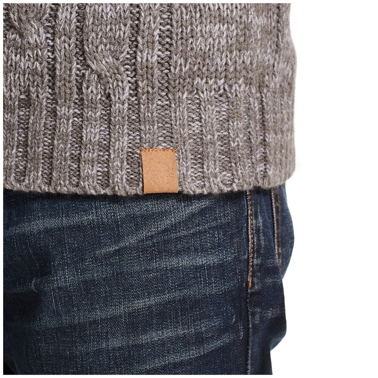 Weatherproof Men's Buttonmock Cable Sweater Carbon Heather | Costco ...