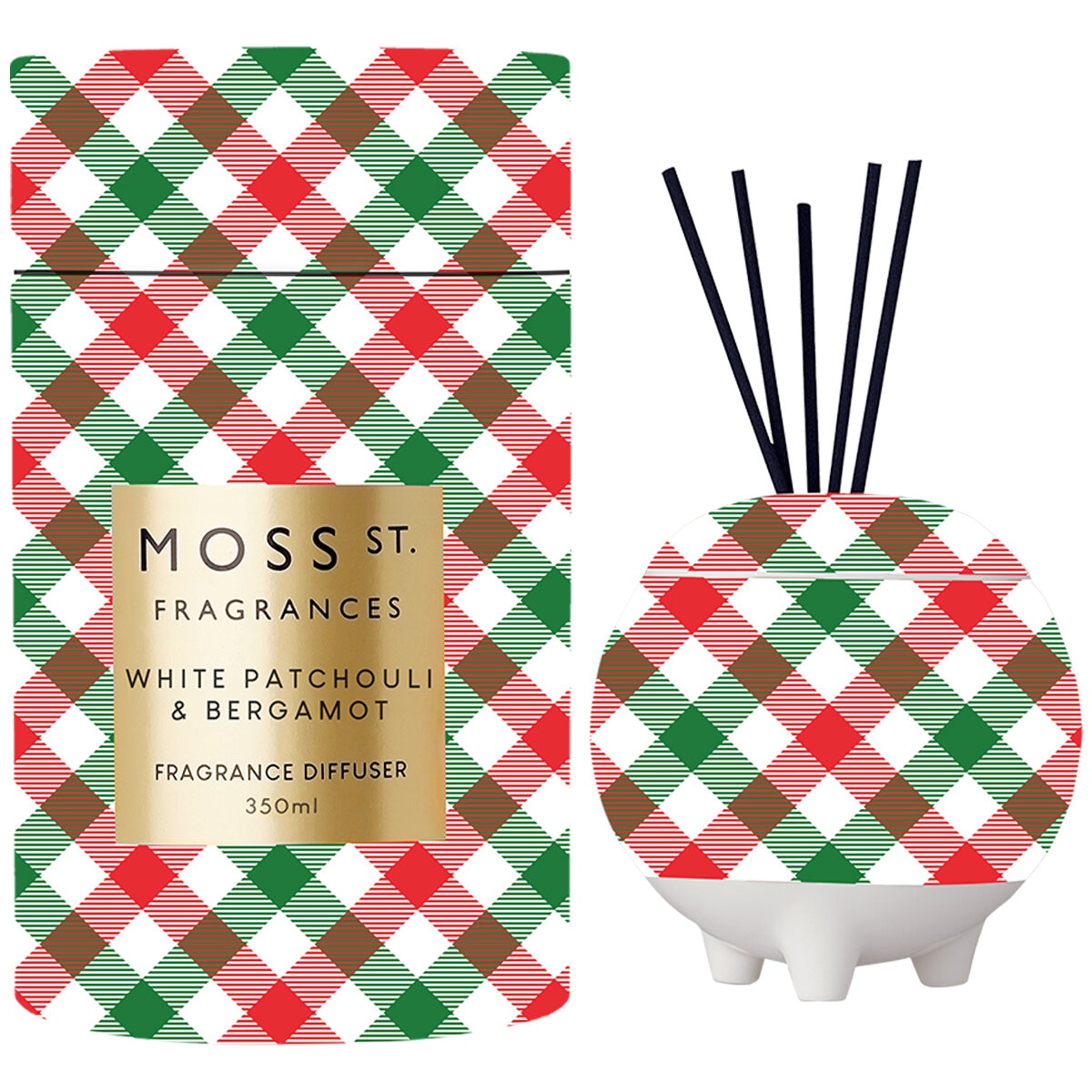 Moss St. Ceramic Diffuser 350ml White Patchouli & Bergamot Moss St. Ceramic Diffuser 350ml White Patchouli & Bergamot