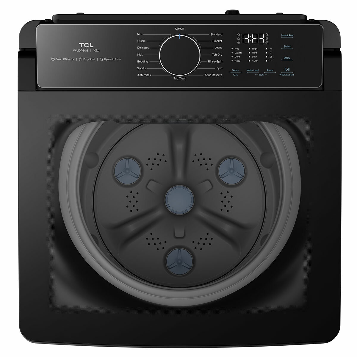 TCL 10kg Top Load Washing Machine Grey WA10P60G TCL 10kg Top Load Washing Machine Grey WA10P60G