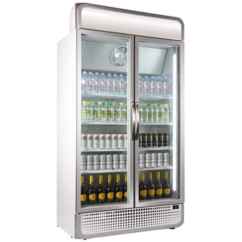Husky Vertical Double Glass Door Commercial Refrigerator White C10PRO-H-WH-AU-HU