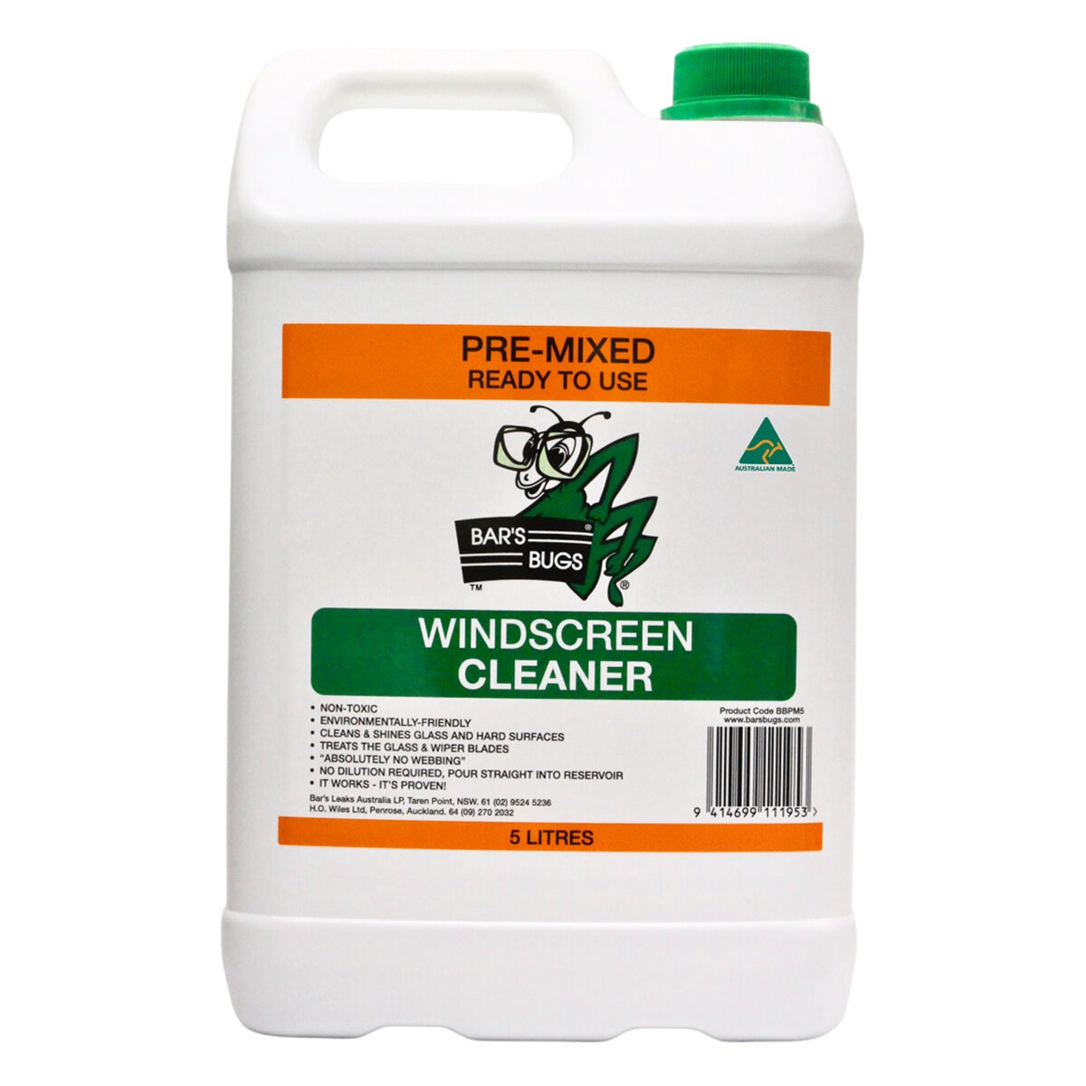 Bars Bugs Premix Windscreen Cleaner 5L
