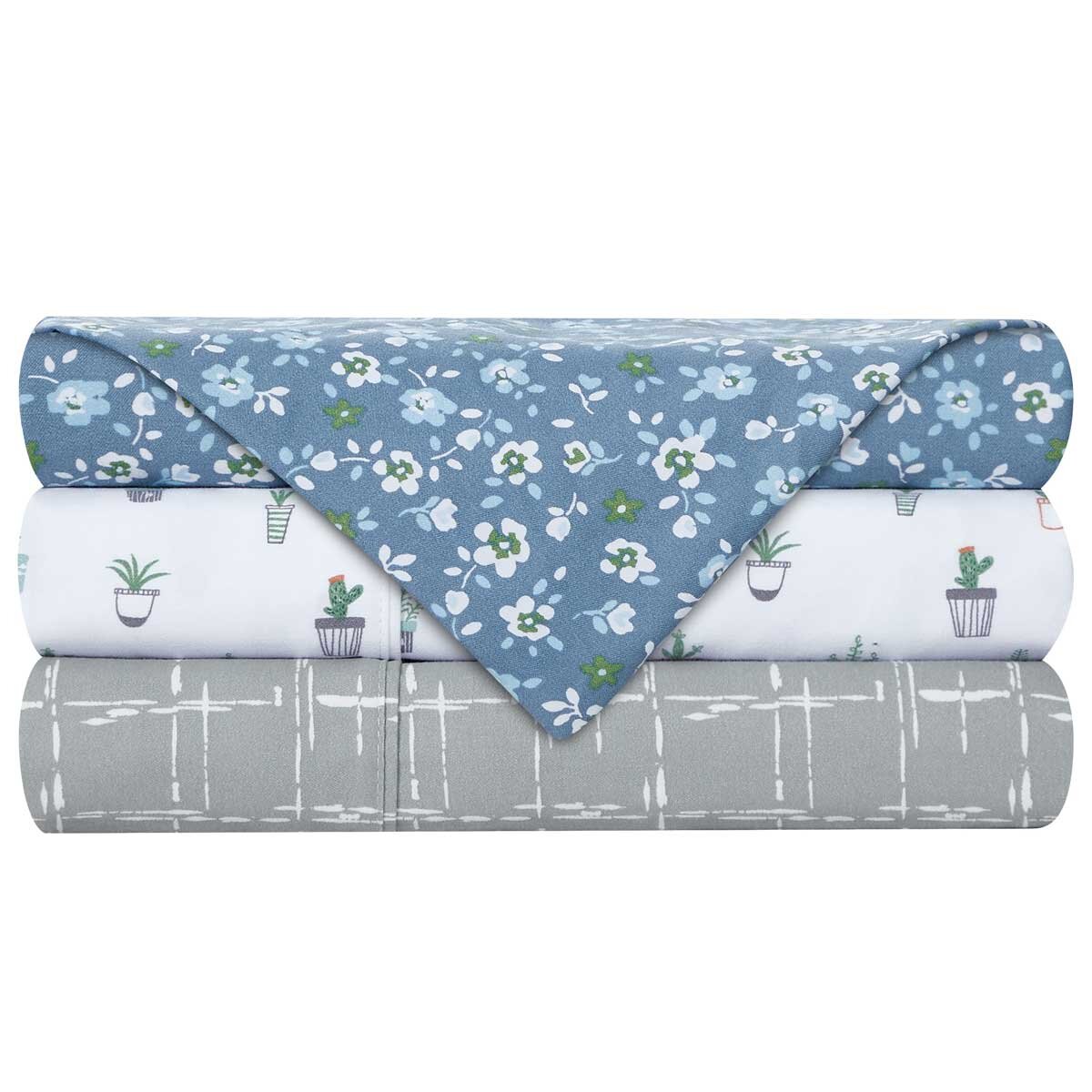 South Point Fashion Poly Flannel Sheet Set 4 Piece King Single