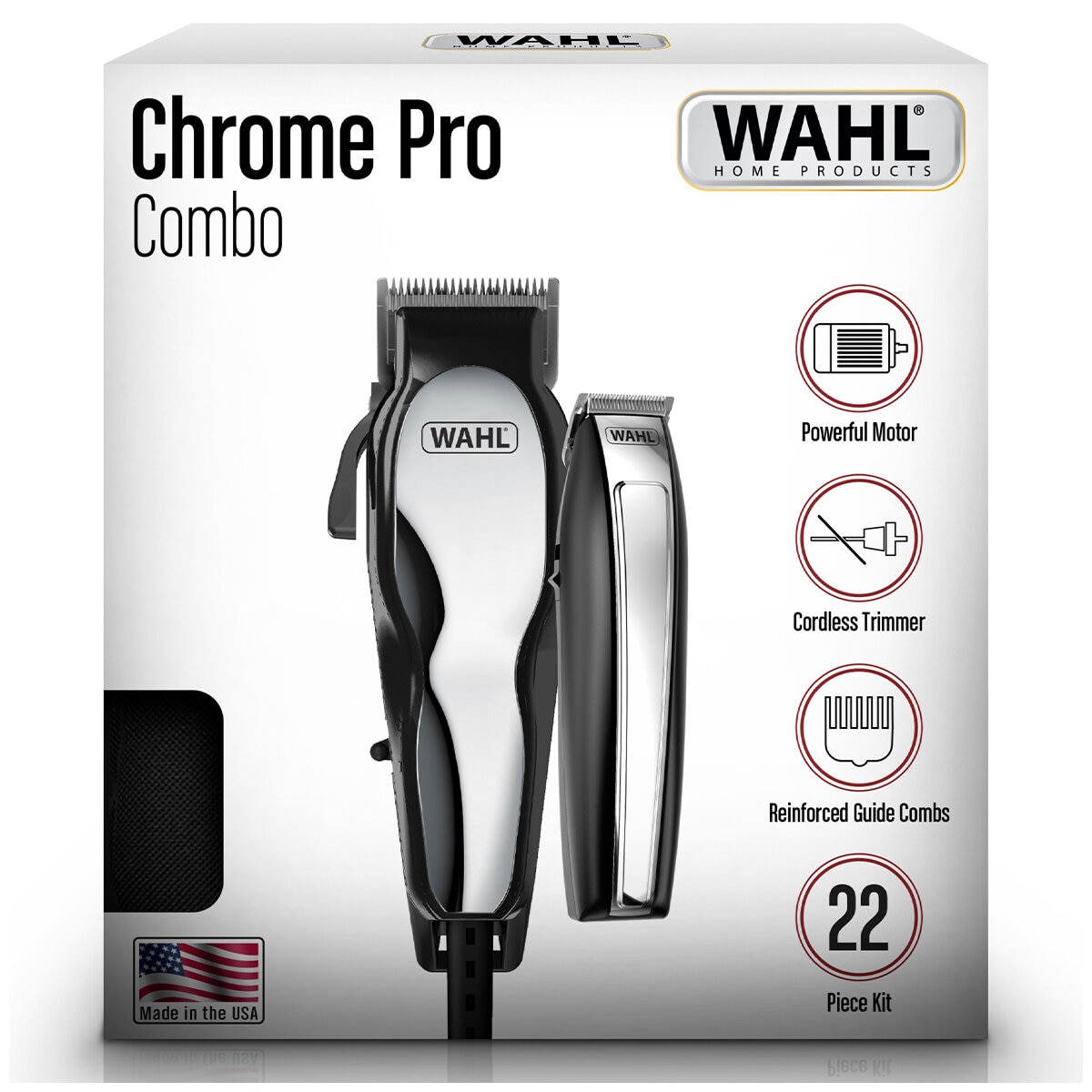 Wahl Chrome Pro Combo Hair Clipper Kit 22 pcs WA9247-2512