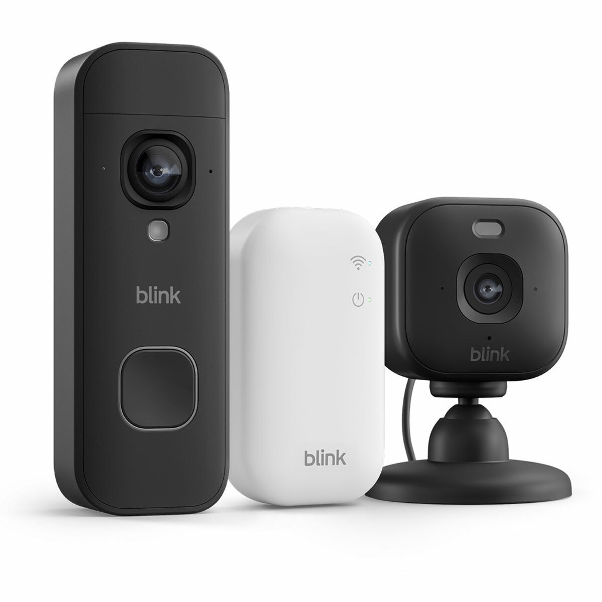 Blink 2K+ Video Doorbell And Mini Camera With Outdoor Adaptor Black Set B0H2XCV2FJ