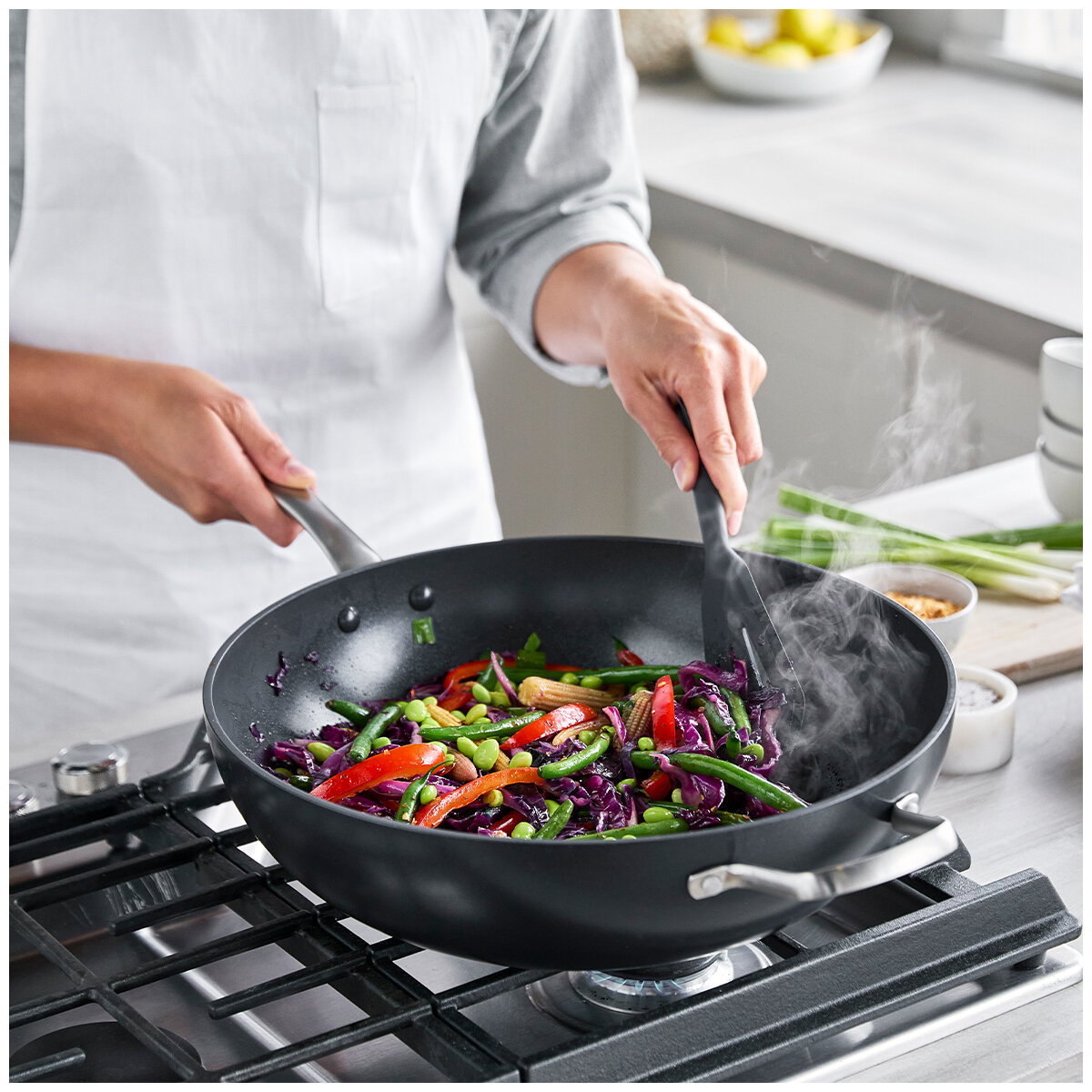 GreenPan Black Pro Ceramic Non-Stick Open Wok 36cm