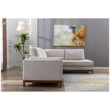 Zoy Monroe 2 Piece Stationary Fabric Chaise Sectional, White