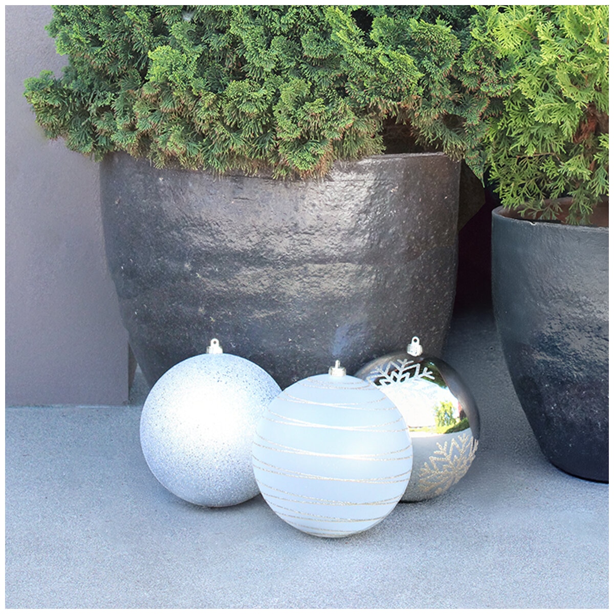 Holiday Ornament 250mm 3 Piece Metallic
