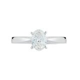 Platinum 1ctw Oval Diamond 4 Prong Ring