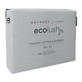 Odyssey Living Eco Lush Organic Cotton and Bamboo King Sheet Set Night Silver