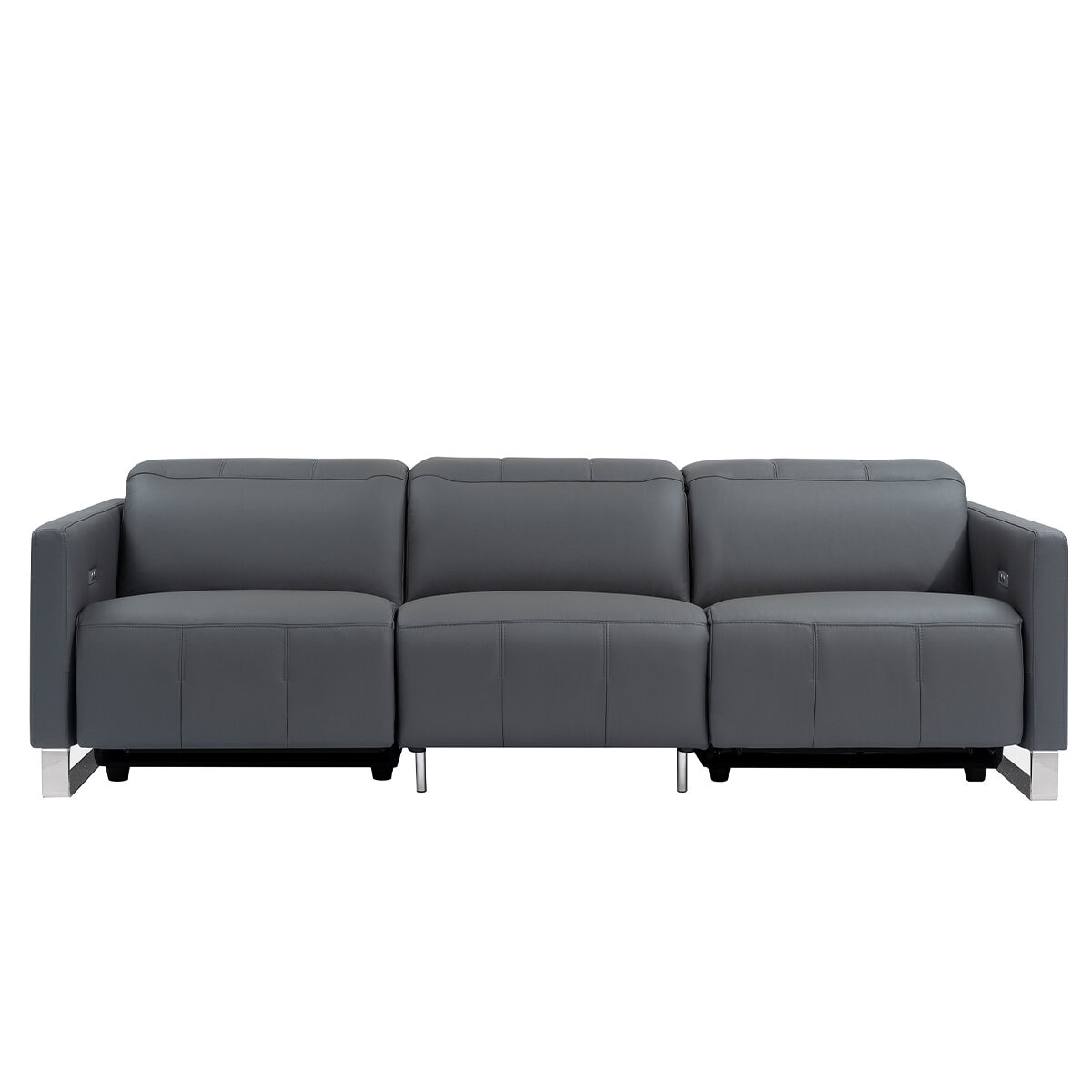 Valencia Lenard Leather Recliner Sofa With Metal Legs