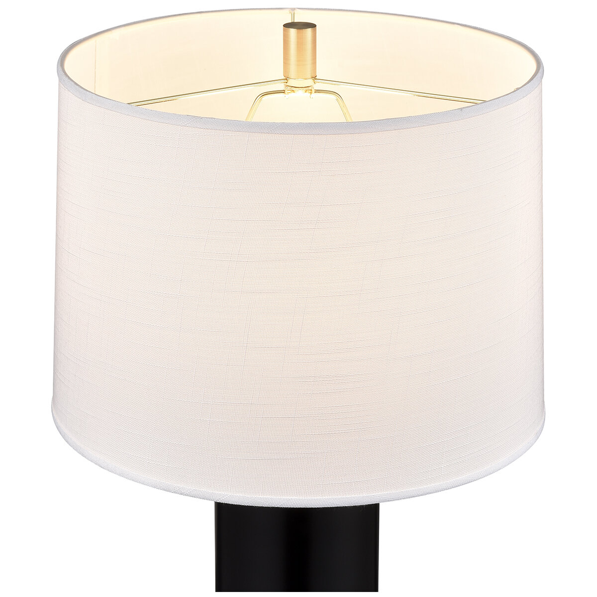 Bridgeport Designs Black Metal Cylinder Table Lamp Black and Honey Brass