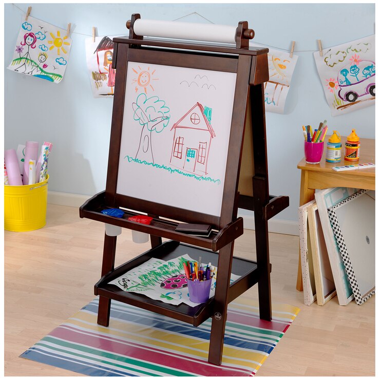 KidKraft Artist Easel with Paper Roll Espresso Costco Australia