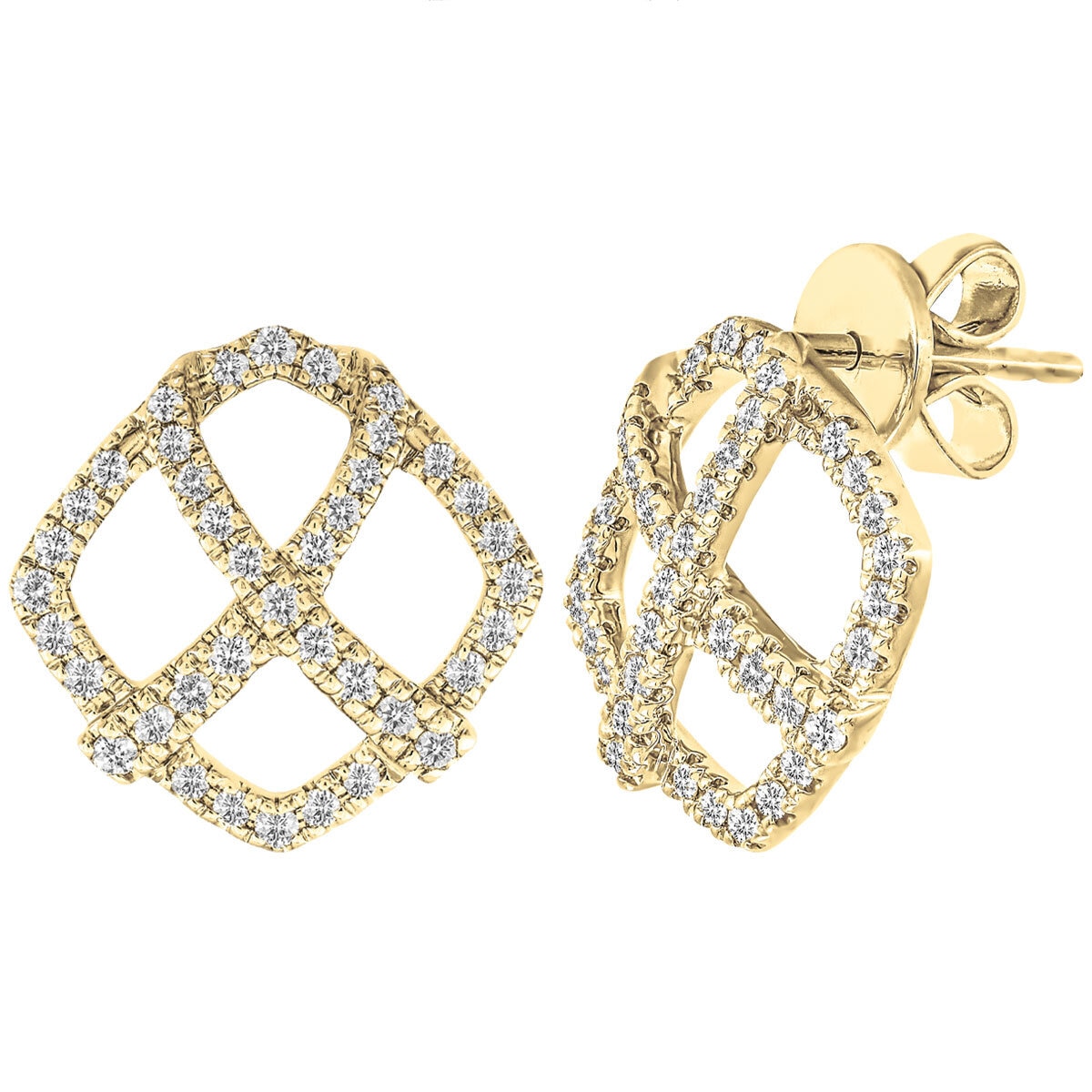 18KT Yellow Gold 0.33ctw Diamond Earrings