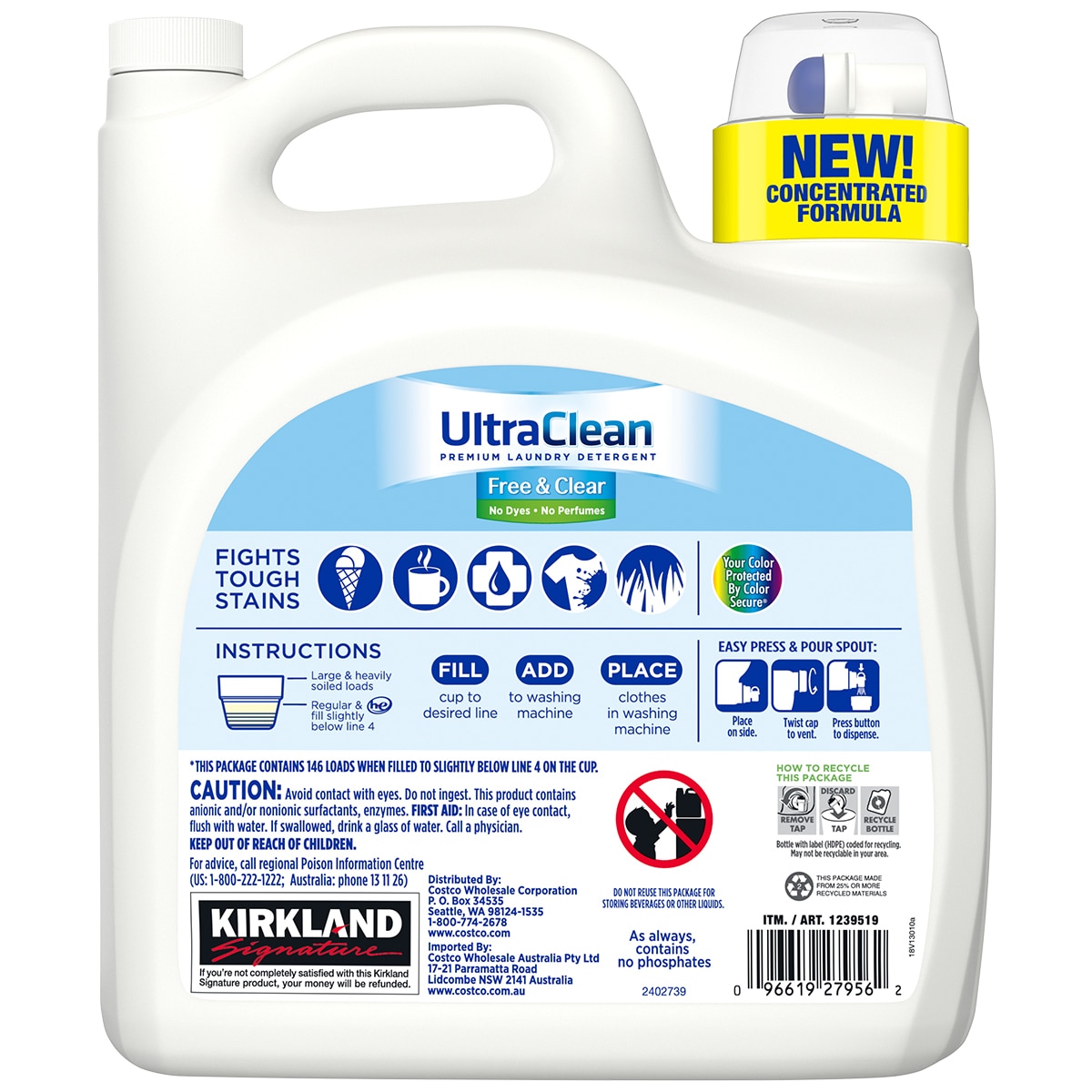 Kirkland Signature Free&Clear Laundry Liquid 5.73L