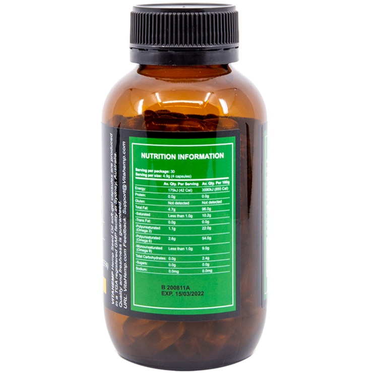 Vitahemp Organic Hemp Oil 750mg 3 x 120 Softgel Capsules Costco Australia