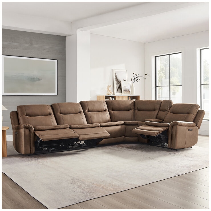 GilmanCreek Fabric Power Reclining Sectional With Power Headrests