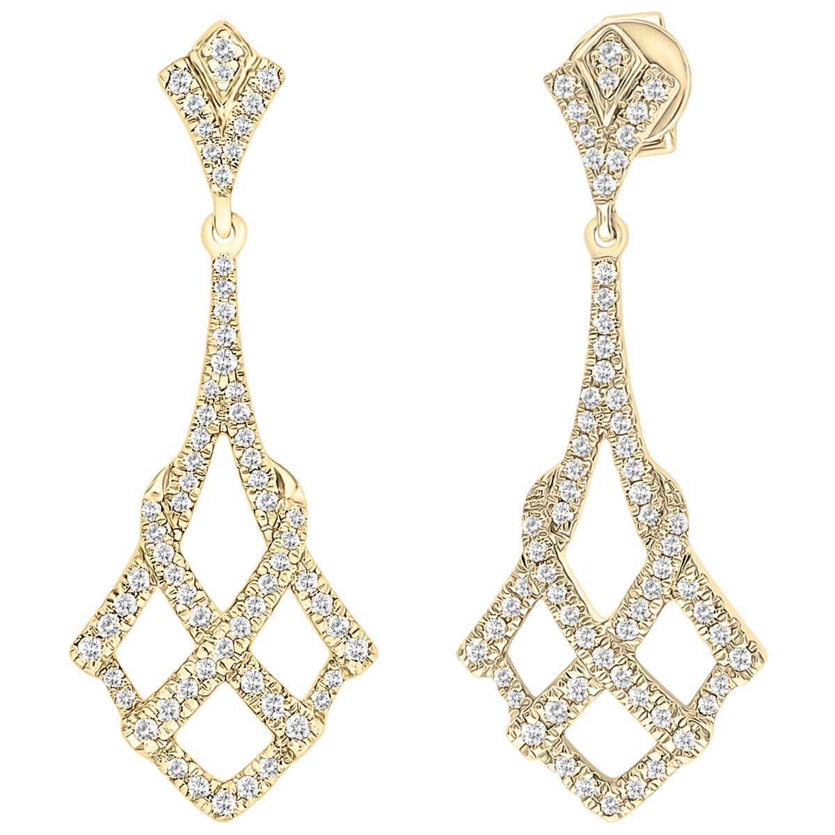 Round Brilliant Cut 0.50ctw Diamond 18KT Yellow Gold Earrings | Costco ...