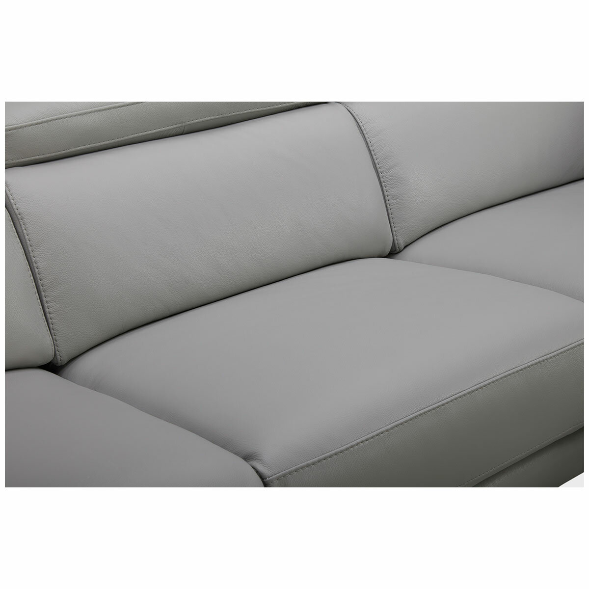 Aiden & Ivy Leather Power Sectional With Ratchet Headrest