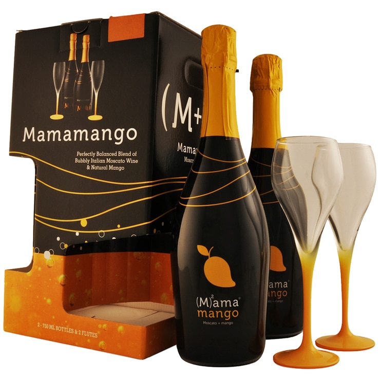 Mamamango Moscato Twin Pack with Flutes 2 x 750mL Costco Australia