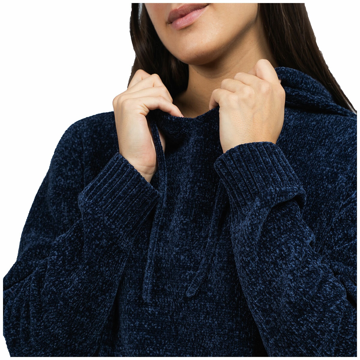 Jachs Girlfriend Women's Chenille Hoodie Sweater Navy US X-Large Jachs Girlfriend Women's Chenille Hoodie Sweater Navy US X-Large