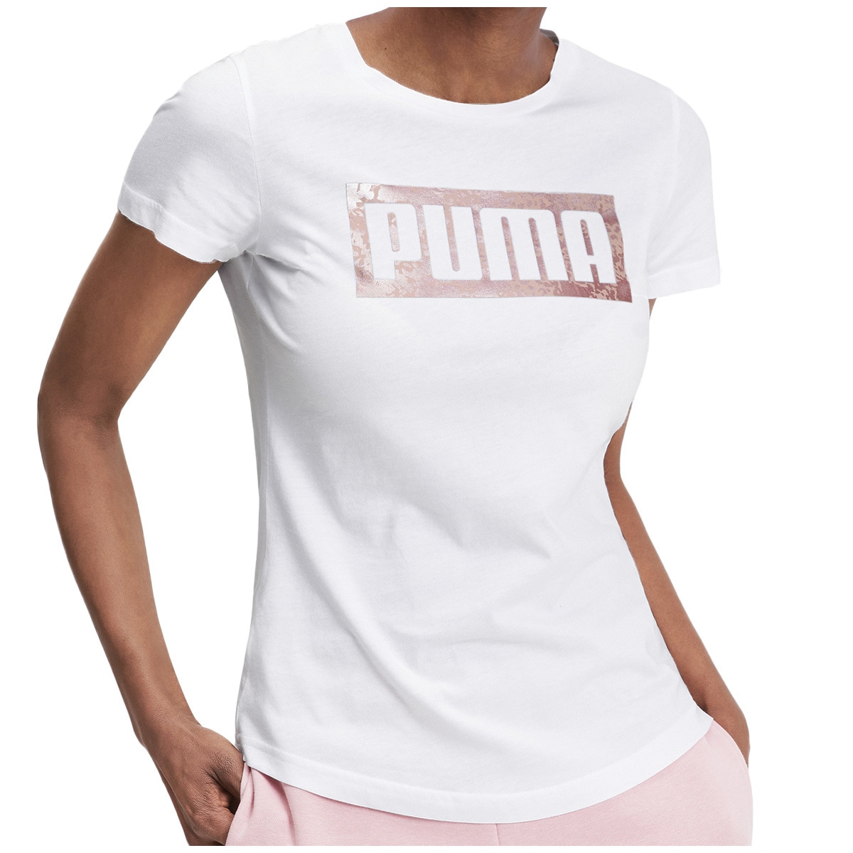 Puma-Women's Graphic Logo Tee - White