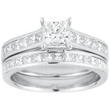 Platinum 2.05CTW Princess Cut Diamond Bridal Set